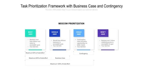 Task Prioritization Framework With Business Case And Contingency Ppt PowerPoint Presentation File Gridlines PDF