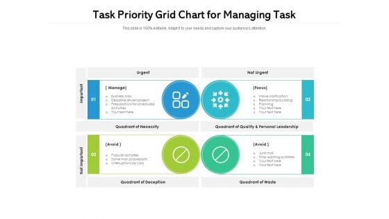 Task Priority Grid Chart For Managing Task Ppt PowerPoint Presentation File Diagrams PDF