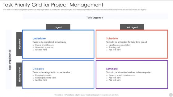 Task Priority Grid For Project Management Introduction PDF