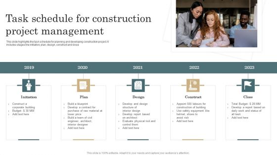 Task Schedule For Construction Project Management Professional PDF