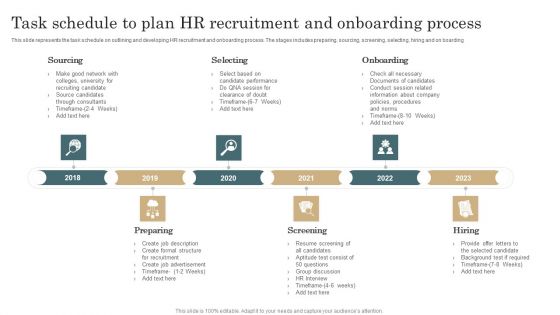 Task Schedule To Plan Hr Recruitment And Onboarding Process Clipart PDF