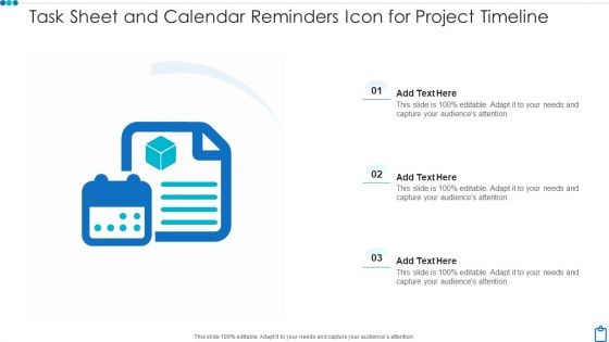 Task Sheet And Calendar Reminders Icon For Project Timeline Clipart PDF