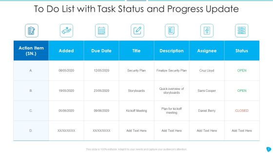 Task Status Progress Update Ppt PowerPoint Presentation Complete With Slides Slide07