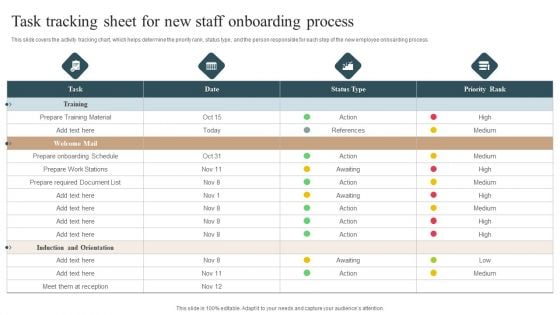 Task Tracking Sheet For New Staff Onboarding Process Graphics PDF Task Tracking Sheet For New Staff Onboarding Process Graphics PDF