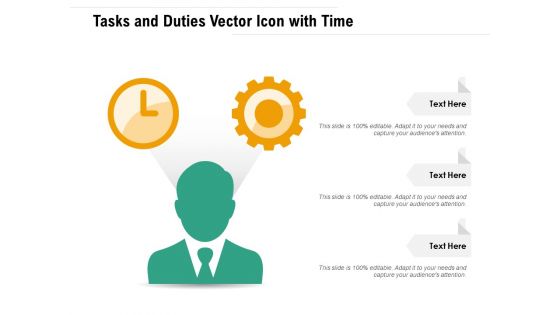 Tasks And Duties Vector Icon With Time Ppt PowerPoint Presentation File Graphics Template PDF