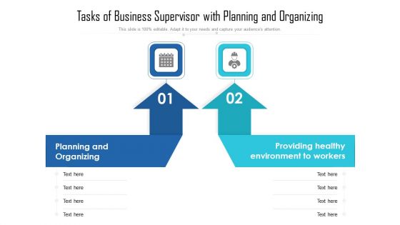 Tasks Of Business Supervisor With Planning And Organizing Ppt Styles PDF