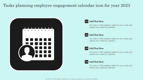 Tasks Planning Employee Engagement Calendar Icon For Year 2023 Sample PDF