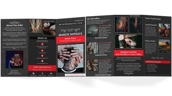 Tattoo Designer Brochure Trifold