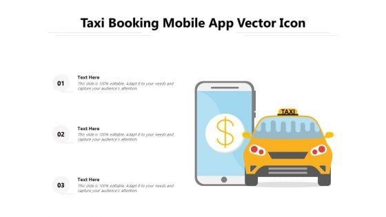 Taxi Booking Mobile App Vector Icon Ppt PowerPoint Presentation Gallery Aids PDF