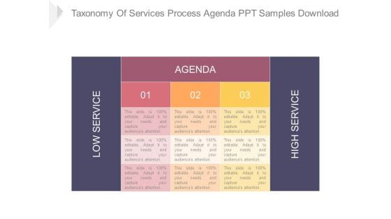 Taxonomy Of Services Process Agenda Ppt Samples Download