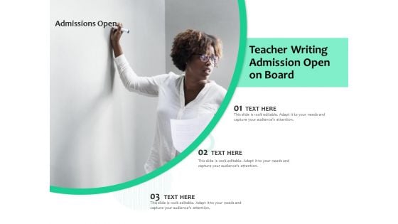 Teacher Writing Admission Open On Board Ppt PowerPoint Presentation File Display PDF