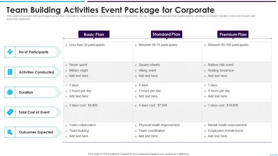 Team Building Activities Event Package For Corporate Microsoft PDF