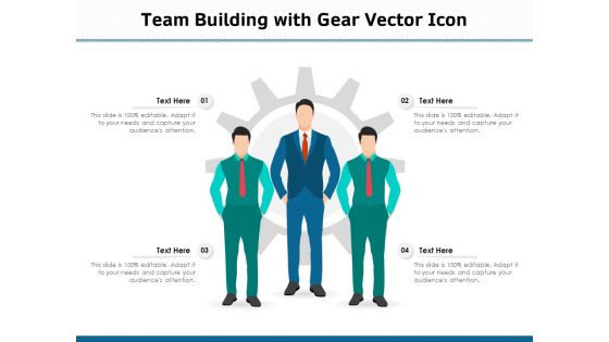Team Building With Gear Vector Icon Ppt PowerPoint Presentation Professional Background Images PDF