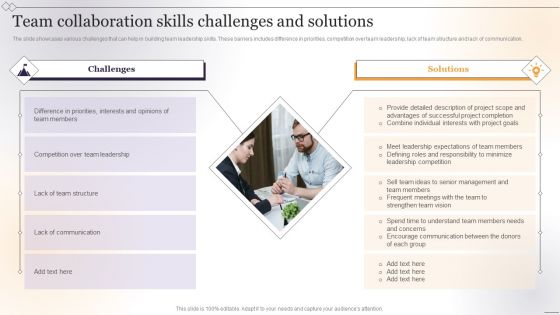 Team Collaboration Skills Challenges And Solutions Information PDF