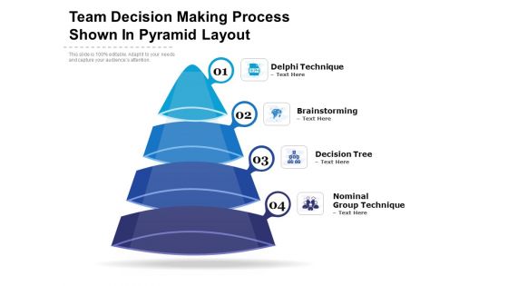 Team Decision Making Process Shown In Pyramid Layout Ppt PowerPoint Presentation Gallery Templates PDF