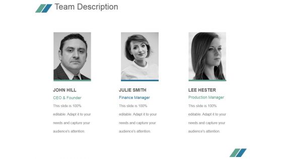 Team Description Ppt PowerPoint Presentation Gallery