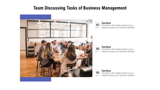 Team Discussing Tasks Of Business Management Ppt PowerPoint Presentation File Gridlines PDF