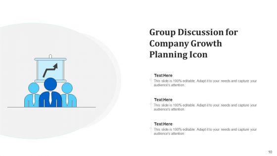 Team Discussion Icon Developing Growth Ppt PowerPoint Presentation Complete Deck With Slides