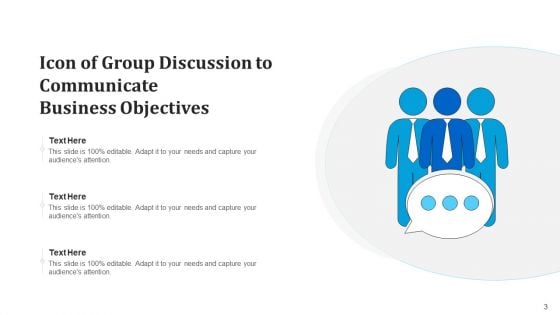 Team Discussion Icon Developing Growth Ppt PowerPoint Presentation Complete Deck With Slides