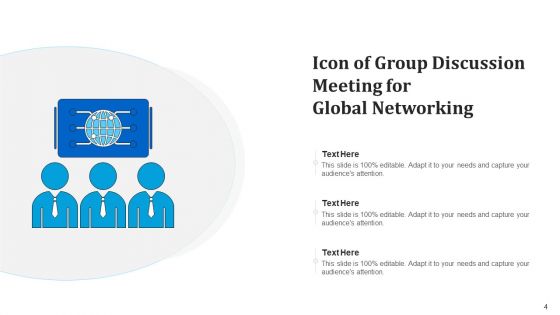 Team Discussion Icon Developing Growth Ppt PowerPoint Presentation Complete Deck With Slides