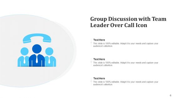 Team Discussion Icon Developing Growth Ppt PowerPoint Presentation Complete Deck With Slides