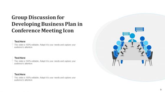 Team Discussion Icon Developing Growth Ppt PowerPoint Presentation Complete Deck With Slides