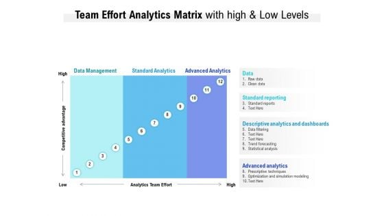 Team Effort Analytics Matrix With High And Low Levels Ppt PowerPoint Presentation Ideas Example