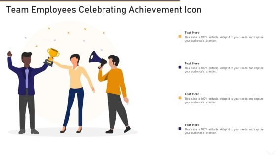 Team Employees Celebrating Achievement Icon Infographics PDF