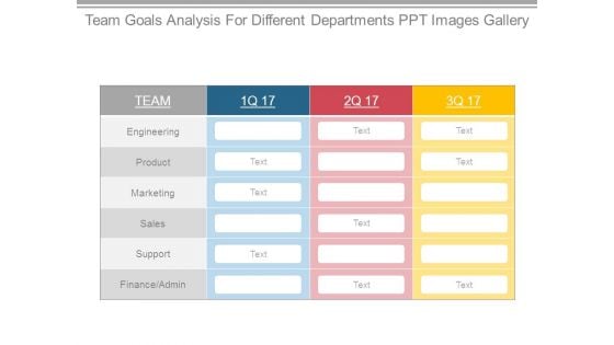 Team Goals Analysis For Different Departments Ppt Images Gallery