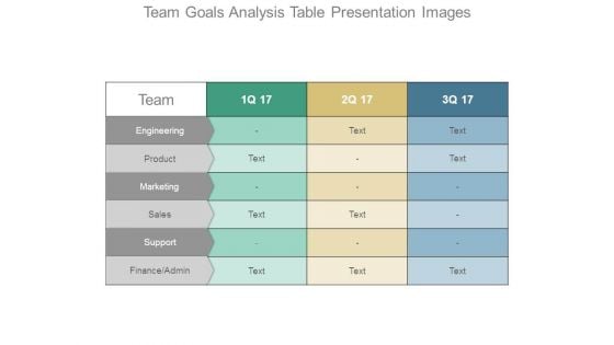 Team Goals Analysis Table Presentation Images