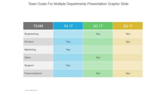 Team Goals For Multiple Departments Ppt PowerPoint Presentation Infographics