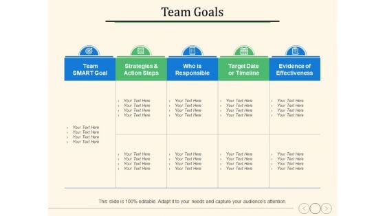 Team Goals Ppt PowerPoint Presentation Ideas Summary