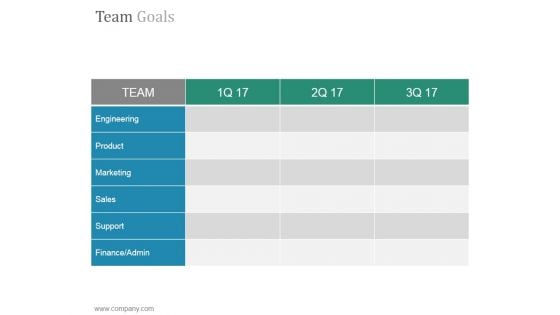 Team Goals Slide Ppt PowerPoint Presentation Tips