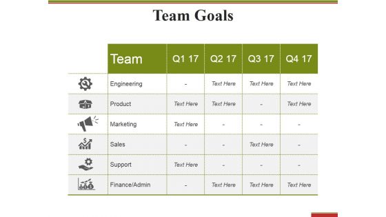 Team Goals Template 1 Ppt PowerPoint Presentation Infographic Template Aids