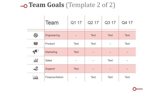 Team Goals Template Ppt PowerPoint Presentation Summary Slideshow