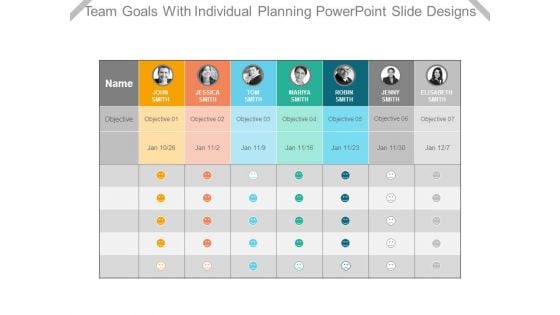 Team Goals With Individual Planning Powerpoint Slide Designs