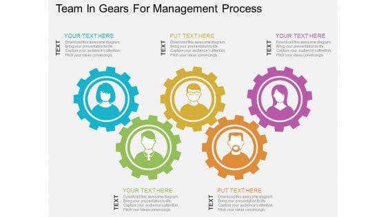 Team In Gears For Management Process Powerpoint Templates