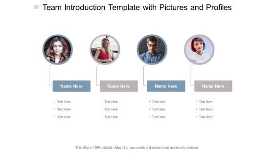 Team Introduction Template With Pictures And Profiles Ppt PowerPoint Presentation Infographic Template Graphics Tutorials