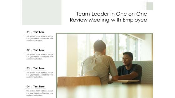 Team Leader In One On One Review Meeting With Employee Ppt PowerPoint Presentation File Graphics PDF