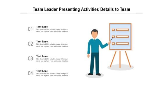 Team Leader Presenting Activities Details To Team Ppt PowerPoint Presentation Inspiration Ideas PDF