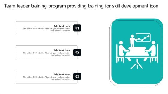 Team Leader Training Program Providing Training For Skill Development Icon Microsoft PDF