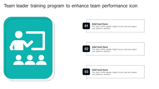 Team Leader Training Program To Enhance Team Performance Icon Guidelines PDF