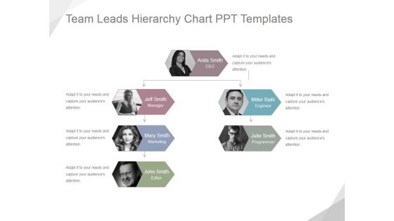 Team Leads Hierarchy Chart Ppt PowerPoint Presentation Ideas