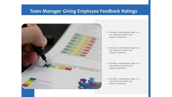 Team Manager Giving Employee Feedback Ratings Ppt PowerPoint Presentation Infographics Rules PDF