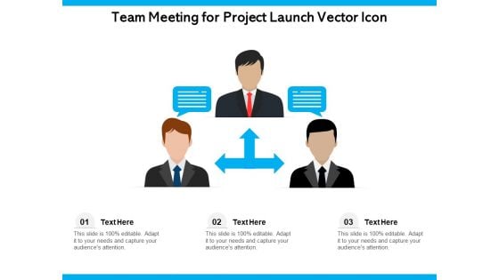 Team Meeting For Project Launch Vector Icon Ppt PowerPoint Presentation Outline Graphics Tutorials PDF