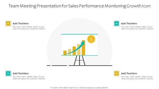 Team Meeting Presentation For Sales Performance Monitoring Growth Icon Ppt Professional Microsoft PDF