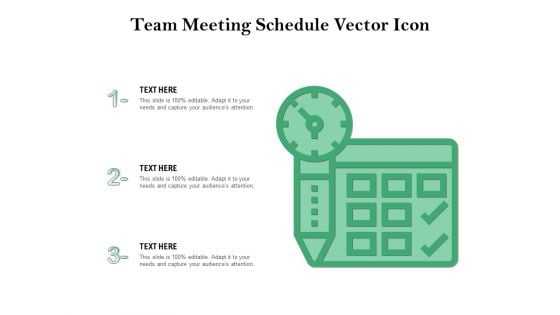 Team Meeting Schedule Vector Icon Ppt PowerPoint Presentation Gallery Maker PDF