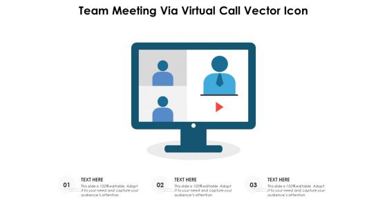 Team Meeting Via Virtual Call Vector Icon Ppt PowerPoint Presentation Show Samples PDF