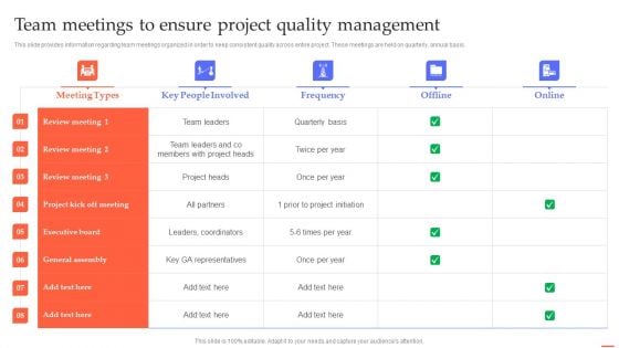 Team Meetings To Ensure Project Quality Efficient Project Administration By Leaders Pictures PDF