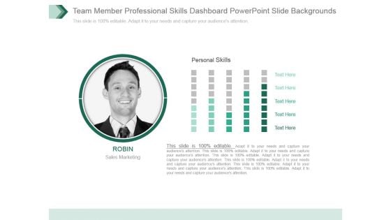 Team Member Professional Skills Dashboard Powerpoint Slide Backgrounds Team Member Professional Skills Dashboard Powerpoint Slide Backgrounds